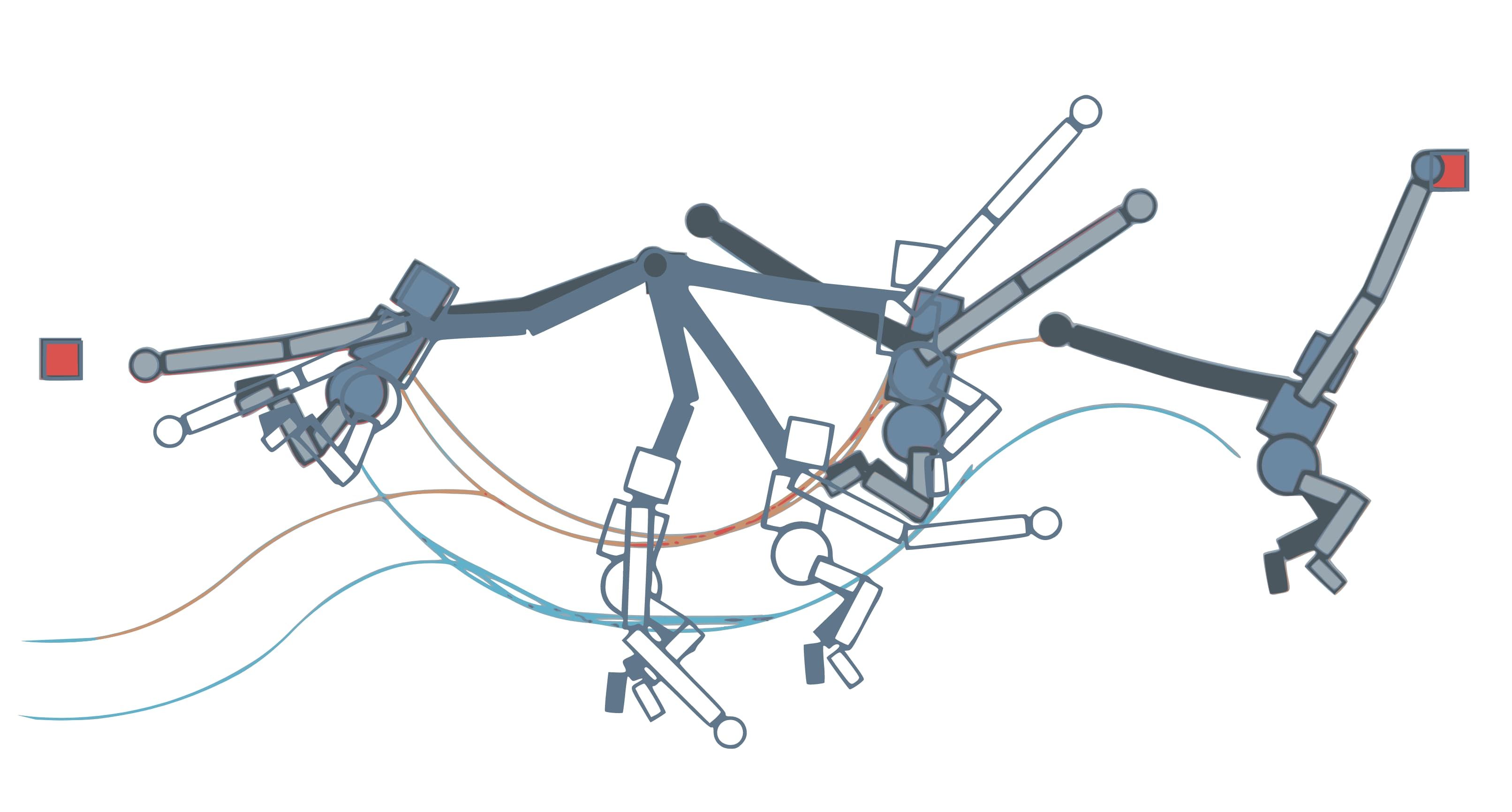 Simulated gibbon brachiating